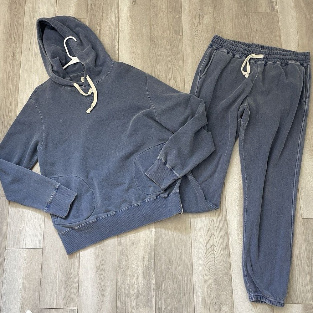 Todd Snyder Sweatset hoodie sweatpants mens Blue (large xlarge) loungewear heavy